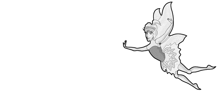 flying fairy throwing silver balls