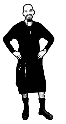 G dancing in a black kilt