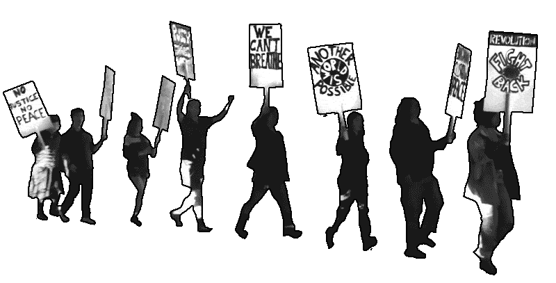 animated protesters across